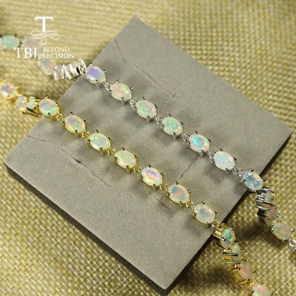 

Браслет из эфиопского опала 2026 года, овальная огранка 5*7 мм, натуральный цветной драгоценный камень, ювелирное изделие из серебра 925 пробы для женщин, на каждый день, tbj