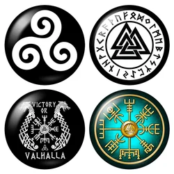 Amulet Badge Viking Totem Odin 's Symbol of Norse Warrior 12mm/16mm/18mm/25mm Round glass cabochon demo flat back Making finding