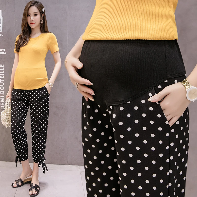 

Maternity Slacks Spring and Autumn Wide Leg Pants Loose Fashion Trousers Casual Thin Section Stomach Lift Trendy Mom