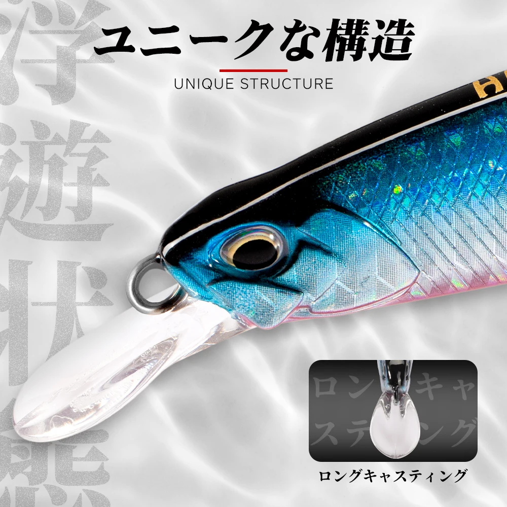 Hunthouse Ryuki Minnow – Wobbler hundimiento lento para lubina - imagen 4