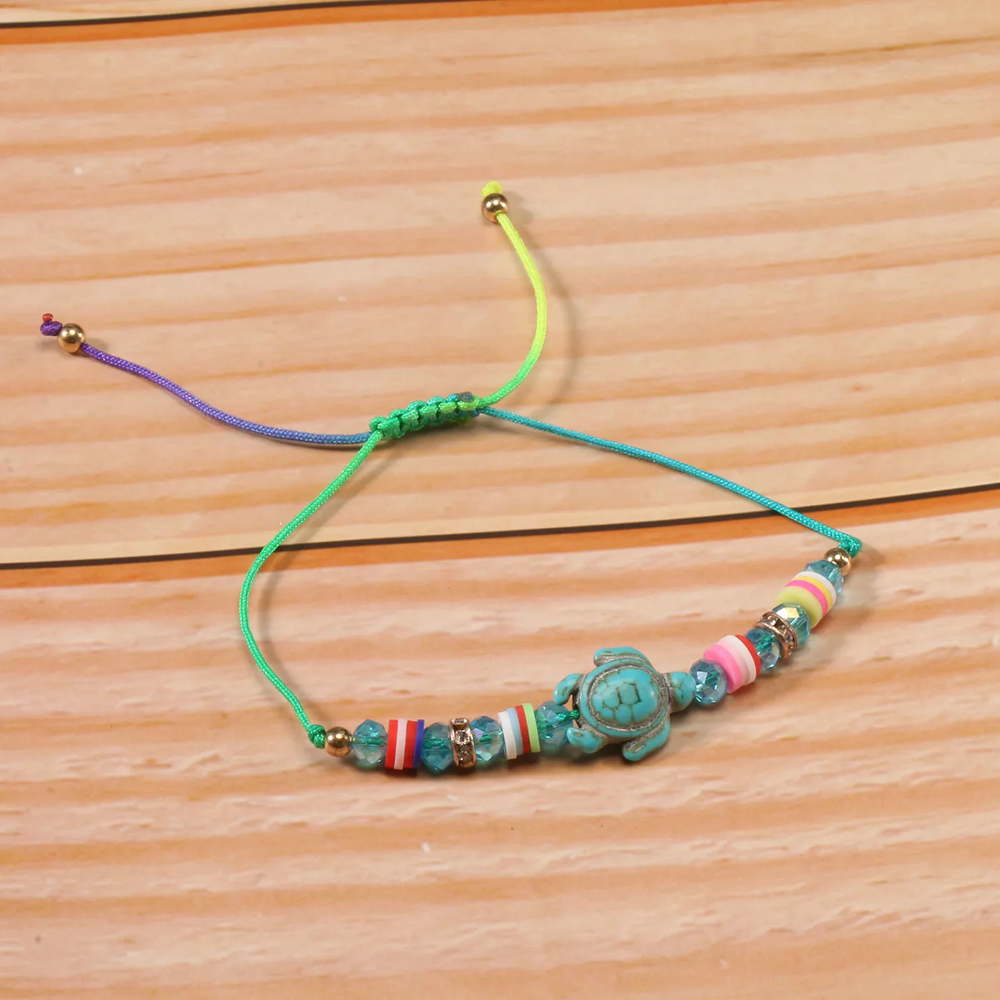 Sea Turtle Polymer Clay Heishi Beads Sparkling Crystal Adjustable Bracelet Women Kid 2021 New Fashion 12pcs Wholesale Jewery Him