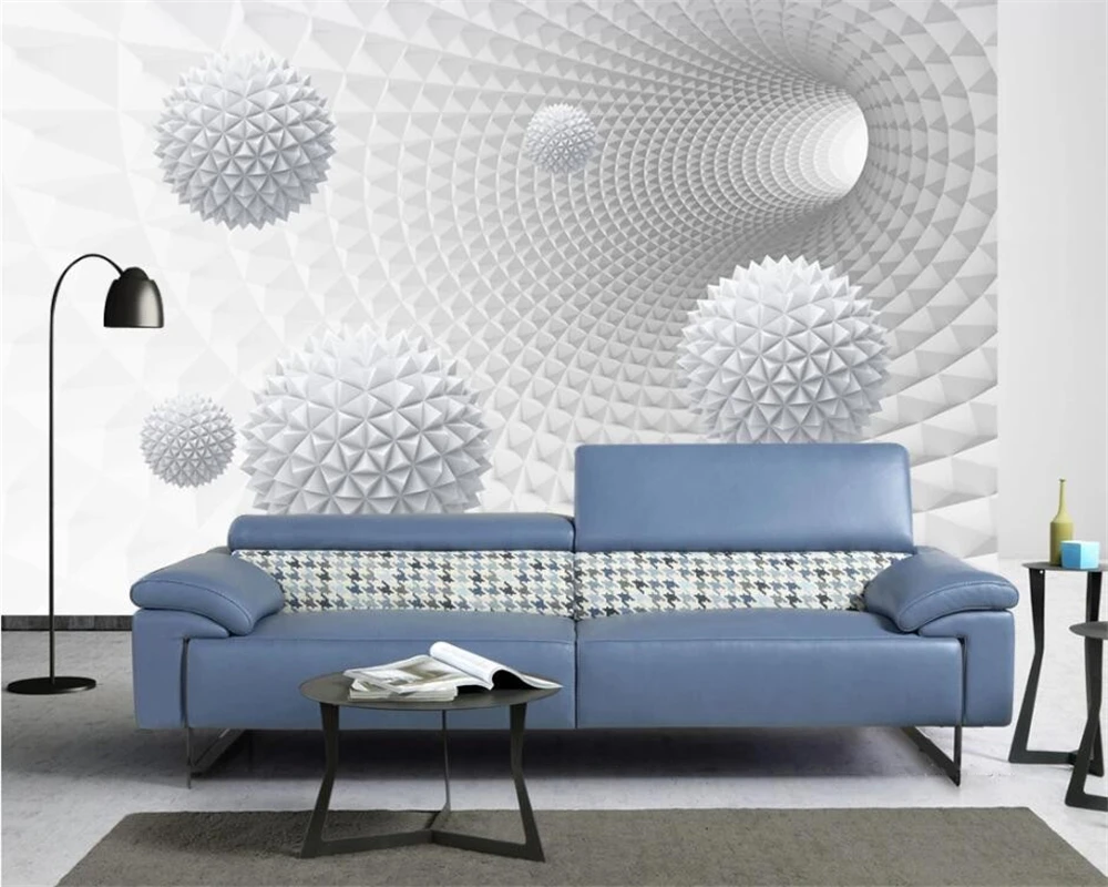 

3DBEIBEHANG 3d wallpaper Abstract tunnel space polyhedral sphere 3d background wall custom living room bedroom wallpaper mural