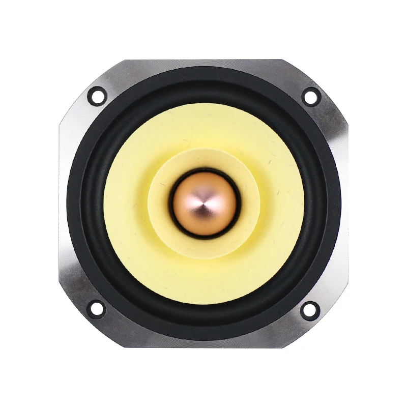 Ghxamp 4 inch 105.5mm Hifi Full Range Speaker 4ohm 25W Home Theatre 91DB Bullet Rubber Edge Cast Aluminum Enthusias 72-20KHZ 1pc