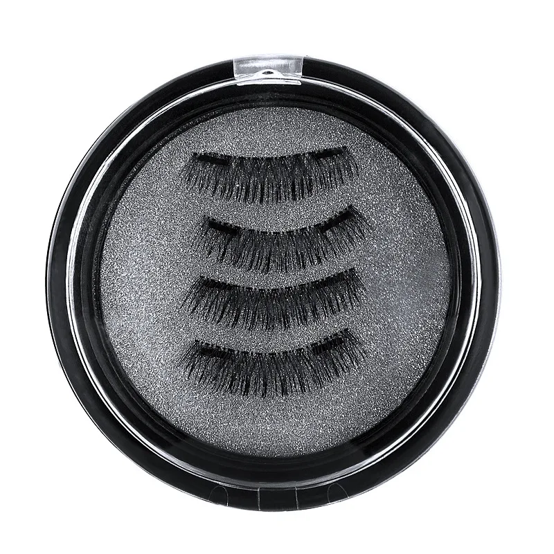 4pcs Magnetic Eyelashes 2 Magnet 3D Mink Natural False Eye Lashes Reusable Strong Absorption Faux Cils Magnetique Long Lasting