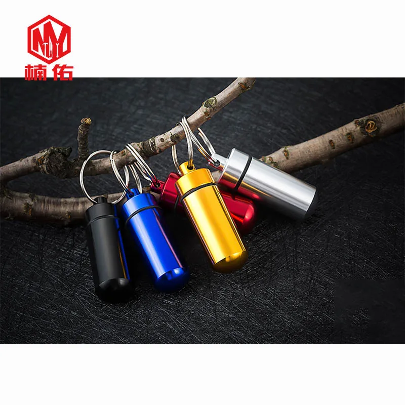 2PC Aluminum Alloy Waterproof Warehouse Storage EDC Survival Equipment Small Medicine Bottle First Aid Container