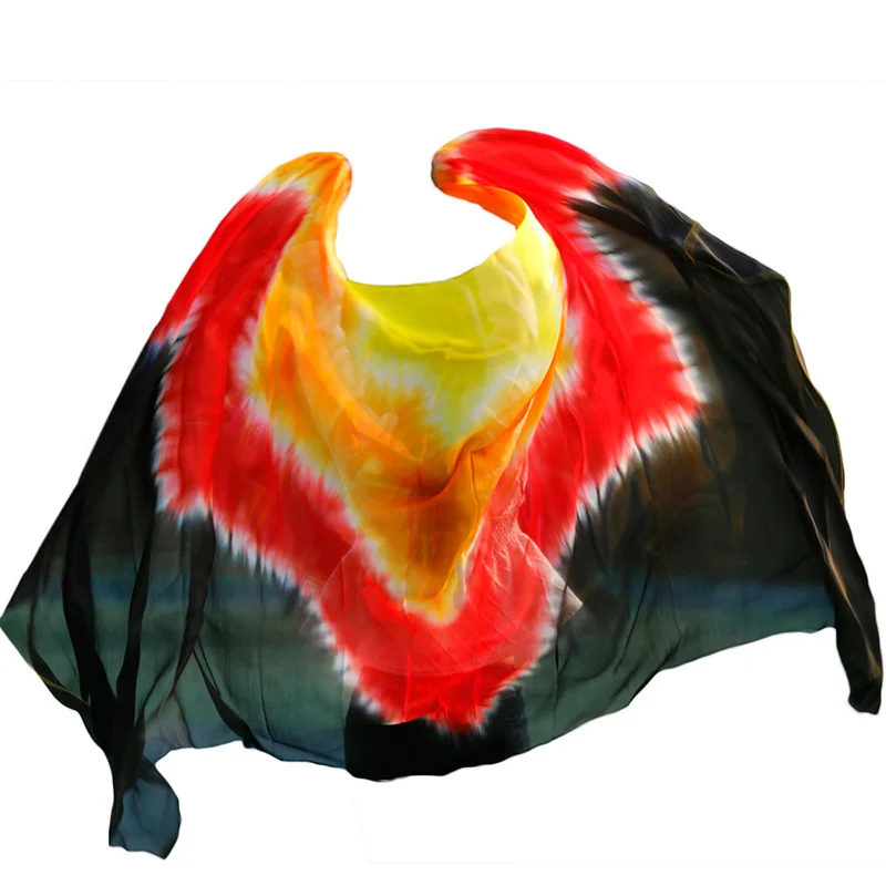 Customized 100% Real Chinese Silk Belly Dance Veil Shawl Women Scarf Costume Accessory Handmade Dyed Pure Natural Silk Veil
