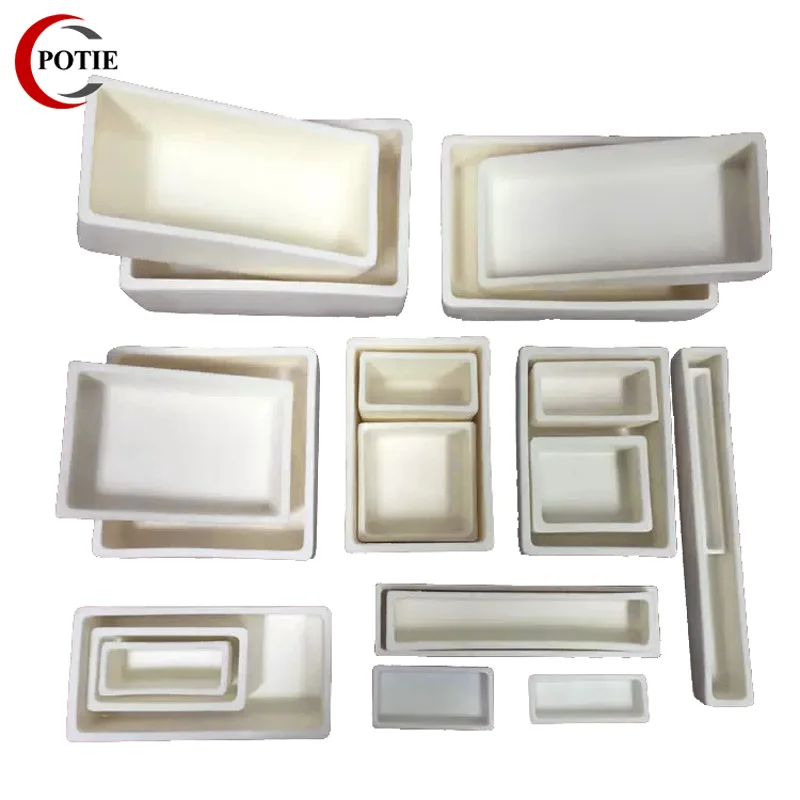 Square Shape 99% Alumina Combustion Boat Tube Furnace Corundum Crucible Melting Metal for Lab Casting Quartz Container