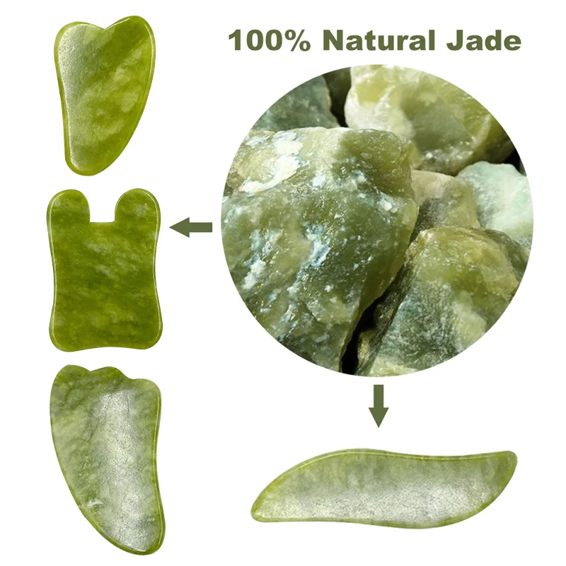 2 in 1 Natural Jade Stone Gua Sha Scrapping Chin Lifting GuaSha Massager Face Skin Rejuvenation Massage Gouasha Scraper Tools