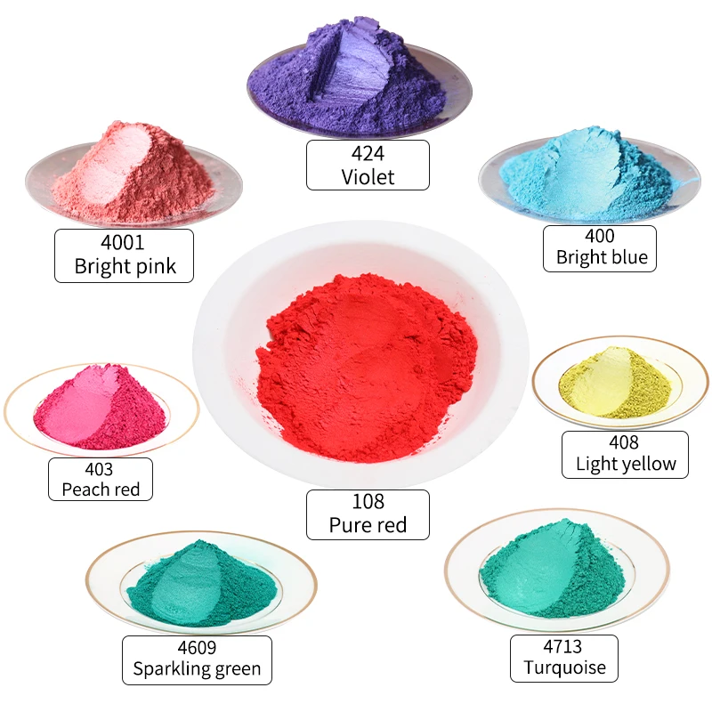 Polvo de perla tipo 424, polvo de Mica Mineral, colorante para jabón de uñas, manualidades artísticas automotrices, 50g V