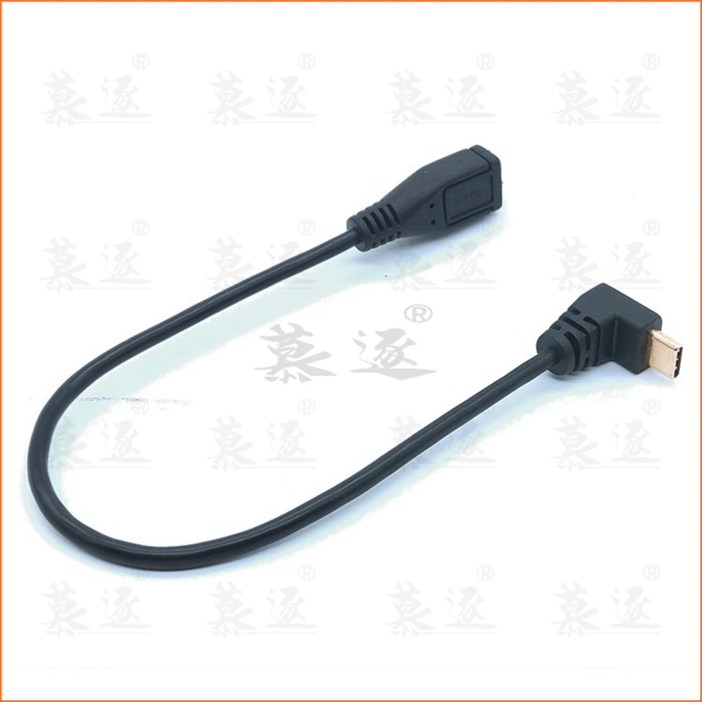 Cable de carga USB-C de ángulo derecho/izquierdo/arriba/abajo, Duttek USB 3,1 tipo C macho a Mini y micro USB (Mini B) Cable convertidor hembra
