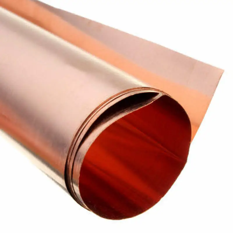 Folha de metal PlateWidth de 99% Pure Copper Cu, comprimento de 20-200mm, comprimento de 100-5000mm, 1PC