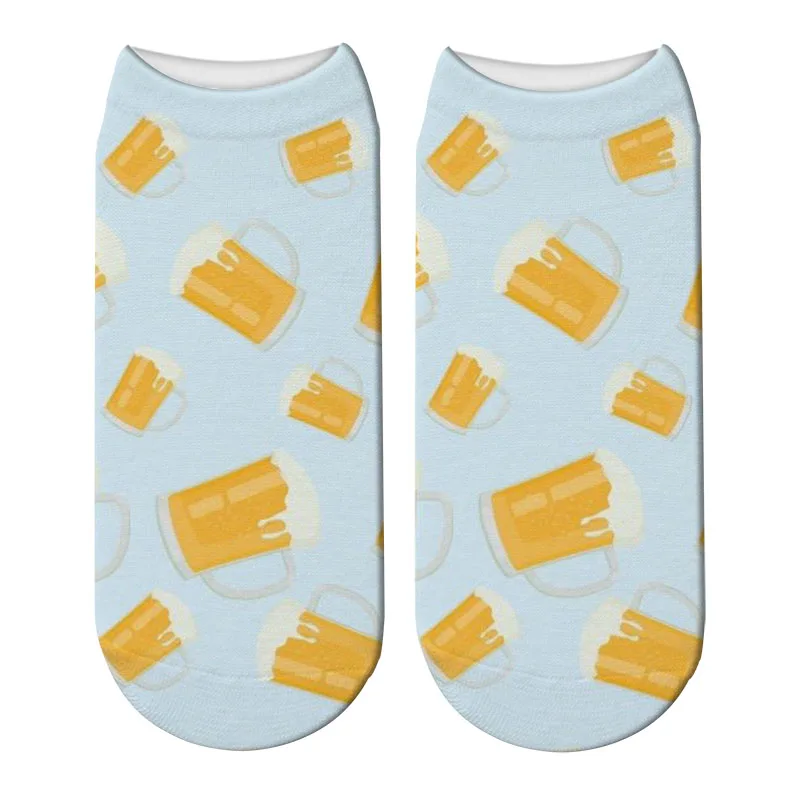 Cartoon Beer Printed Cotton Socks Men Women Casual Harajuku Happy Funny Socks Comfortable Creative High Quality Socks calcetines