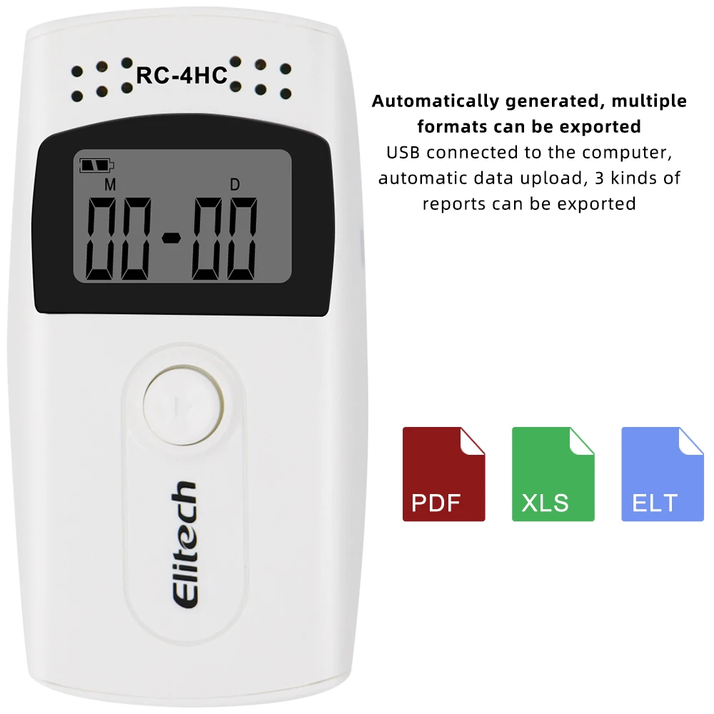 RC-4HC USB Temperature Data Logger Recorder External Sensor 16000 Points Digital High Accuracy Temperature Datalogger