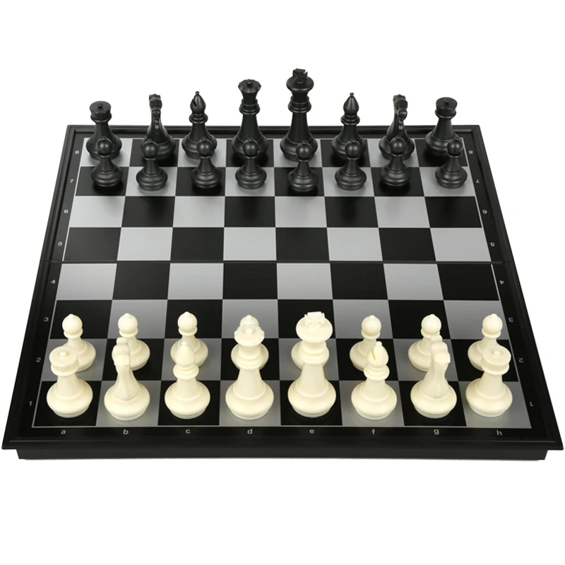 

22X21cm Small Plastic Children's Chess Set Magnetic Portable Folding Chess Board Primary School Students Brain Game Toy