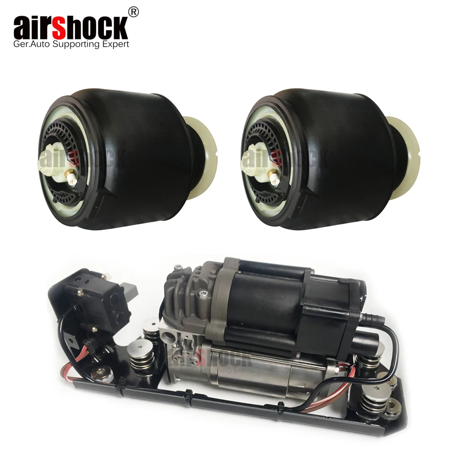 AirShock New Air Suspension Compressor Pump With Valve Block + 2*Air Spring For BMW 5 7 Series F07 GT F11 37206784137