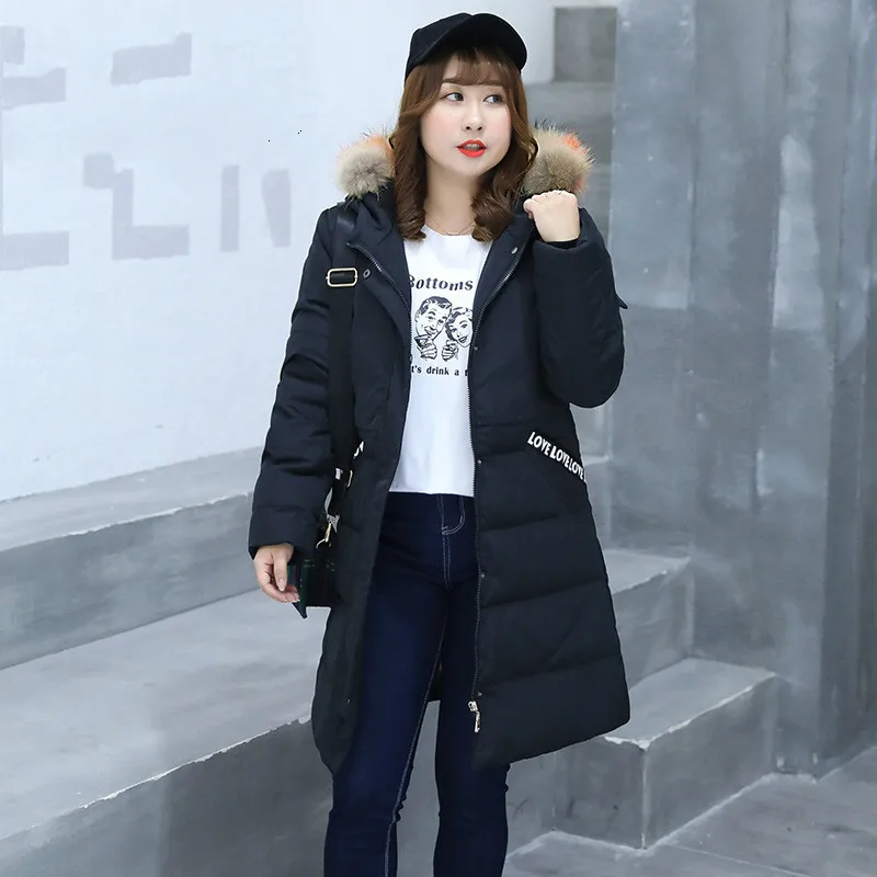 Plus Size 11XL Winter Female Jacket Fashion Women's Down Jacket Raccoon Fur Hooded Ladies Long Duck Down Coat Hiver 2899