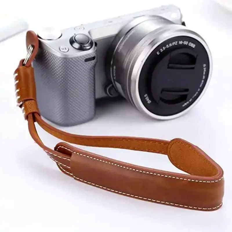 PU Leather Camera Hand Strap with Quick Release Plate Camera Strap for Sony SLR DSLR Cameras Accessories