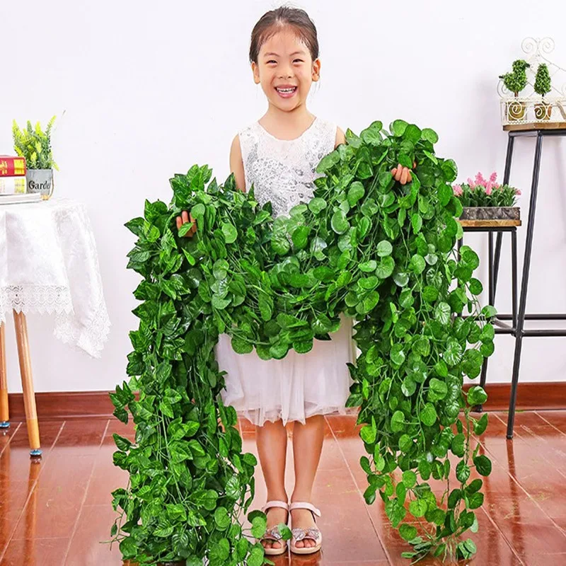 Hot Home Decor Wall Hanging Plant Vine Artificial Climbing Ivy Rattan For Christmas Wedding Decoration Supplies 120pcs/lot