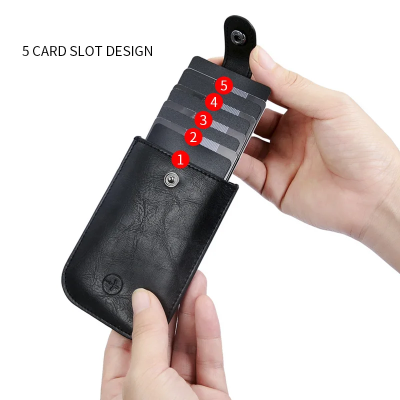 Hot Unisex Anti-theft RFID Credit Card Holder Man Luxury Pulled Design Card holder For Women CardHolder Wallet Leather CardCover