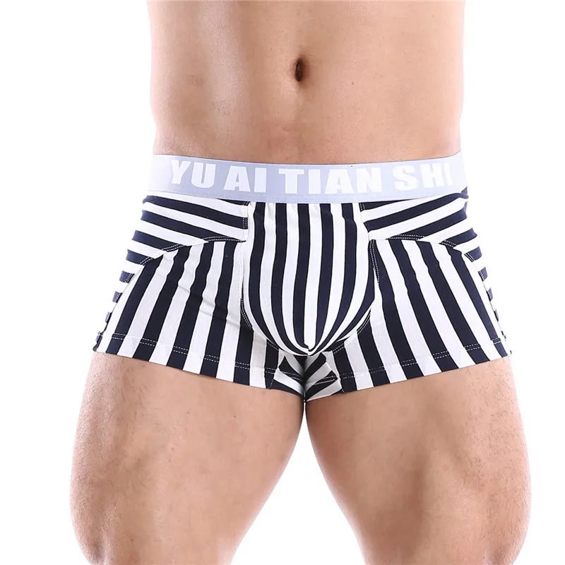 Male Panties Cotton Men\'s Underwear Boxers Breathable Mens Underpants Sexy Striped Cuecas Trunks  Low Waist Shorts Men Boxer