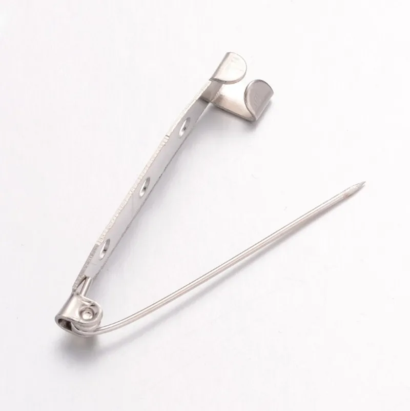 50Pcs 15/20/25/30/32/35/38/40/45mm Brooch Clip Pins Safety Settings Blank Base DIY Name Tags Badge Jewelry Making Findings