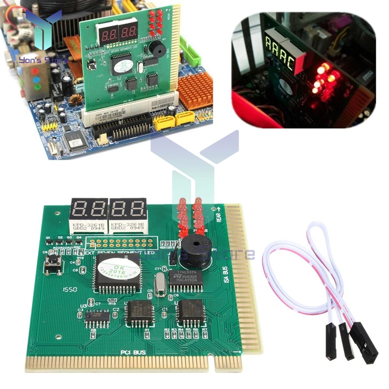 Imagem -02 - Dígitos Display Lcd Computador Analisador de Diagnóstico Pós Cartão Placa Placa-mãe Testador com Indicador Led para Isa Pci Bus Mian Placa 24
