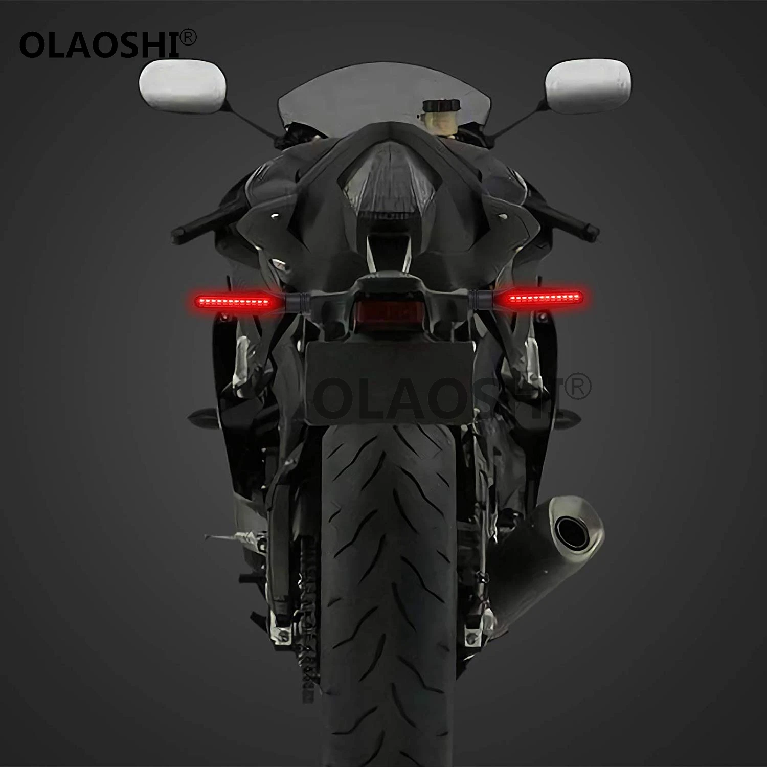 New Motorcycle 24LEDs High Bright Amber Turn Signal Indicator Light Front Rear White Day Running Light Flowing Red Brake Lamps