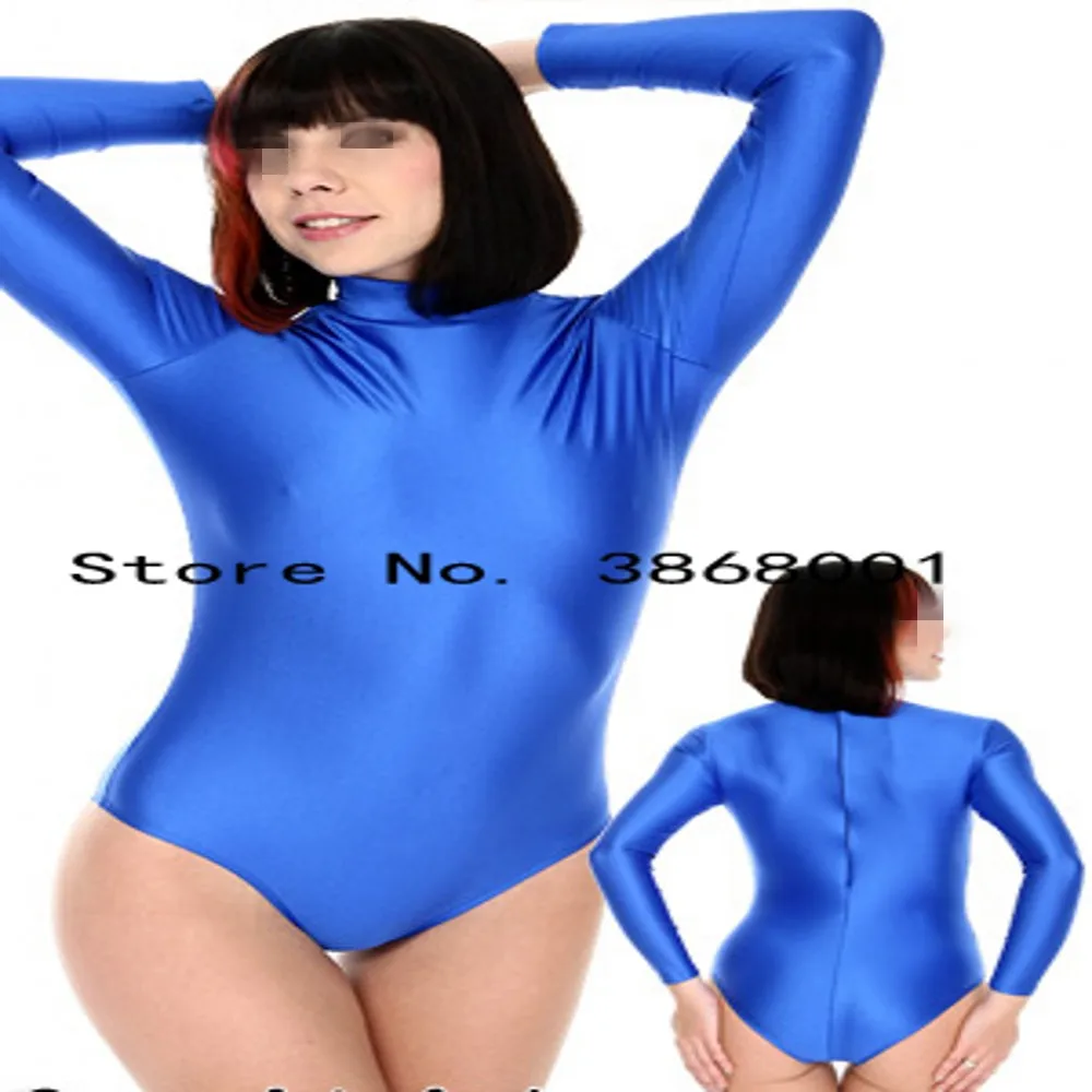 Pół body Spandex z długim rękawem zentai garnitur damski balet gimnastyka kombinezon trykotowy