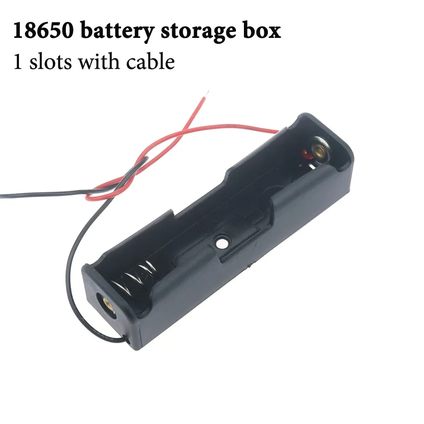 คุณภาพสูง1 2 3 4ช่องใส่พลาสติกสีดำ18650แบตเตอรี่กล่องจัดเก็บที่มีสายไฟสำหรับ18650แบตเตอรี่3.7V