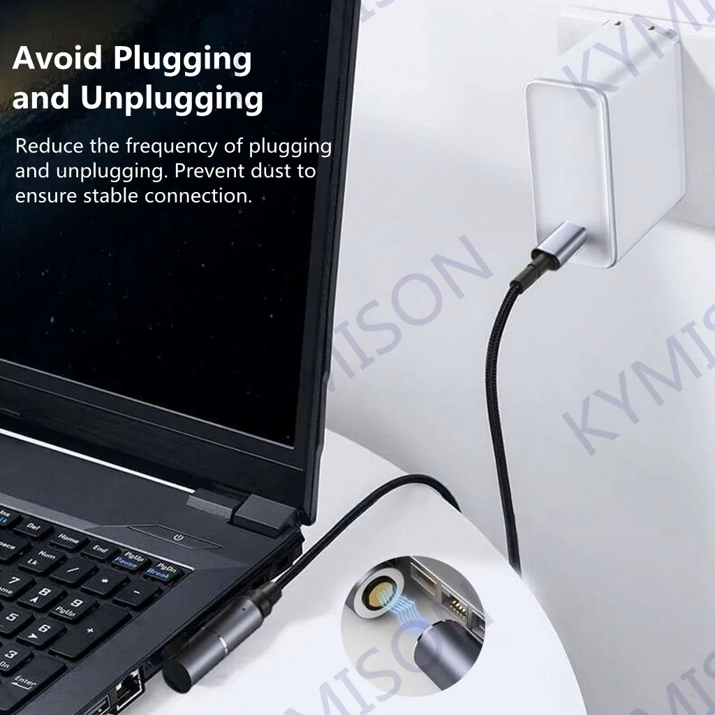 100W Magnetic USB C Fast Charging Cable for Lenovo Thinkpad X1 Carbon Type C to Dc Power Adapter Connector for Lenovo Laptop