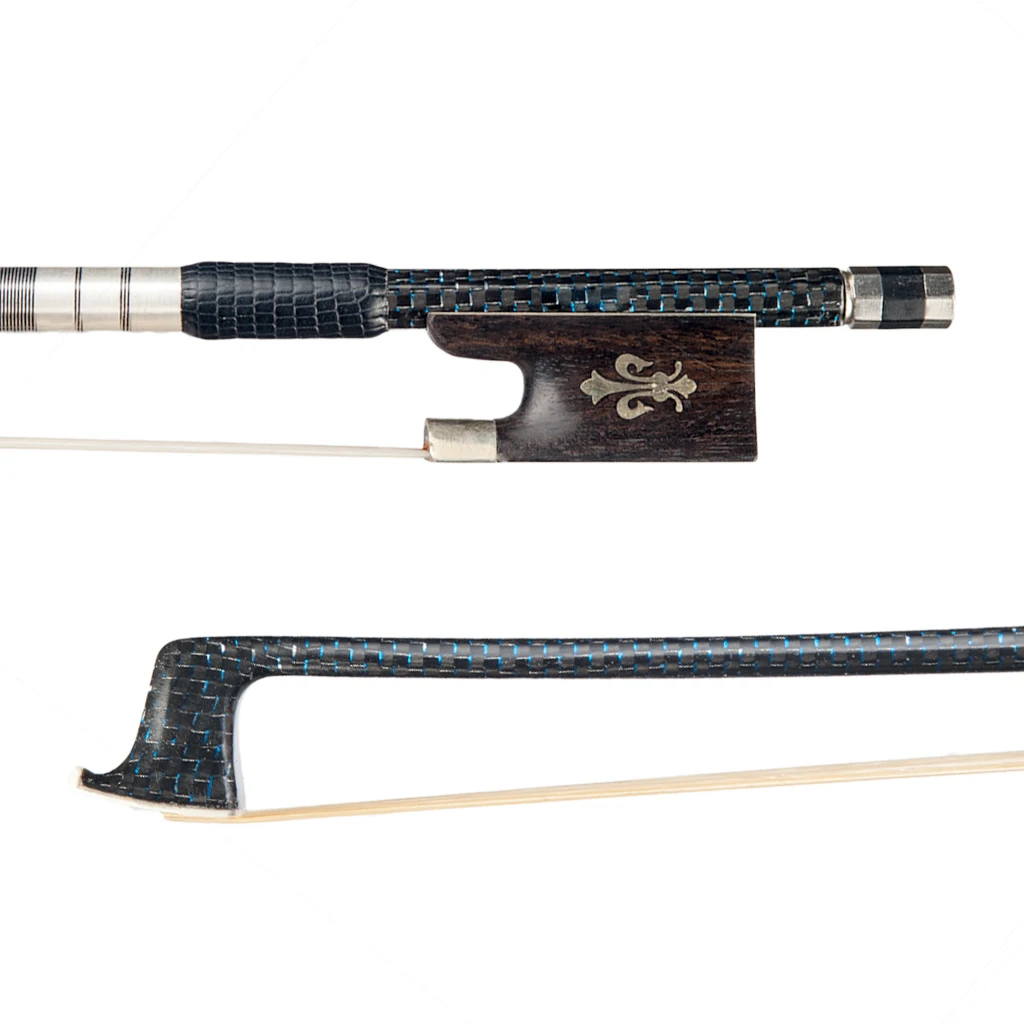 LOMMI Violin Bow 4/4 Full Size Carbon Fiber Stick Braided Ebony Forg White Mongolia Horsehair Fast Response For Advanced Player