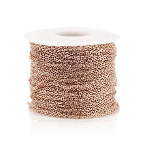 Cabo de Aço Inoxidável Corrente Massa para Colar, Materiais de Jóias DIY, Prata, Rosa, Ouro, 1mm, 1.5mm, 2mm, 2.5mm, 2m Lote 10 principais vendas colar de ouro 1mm - №2