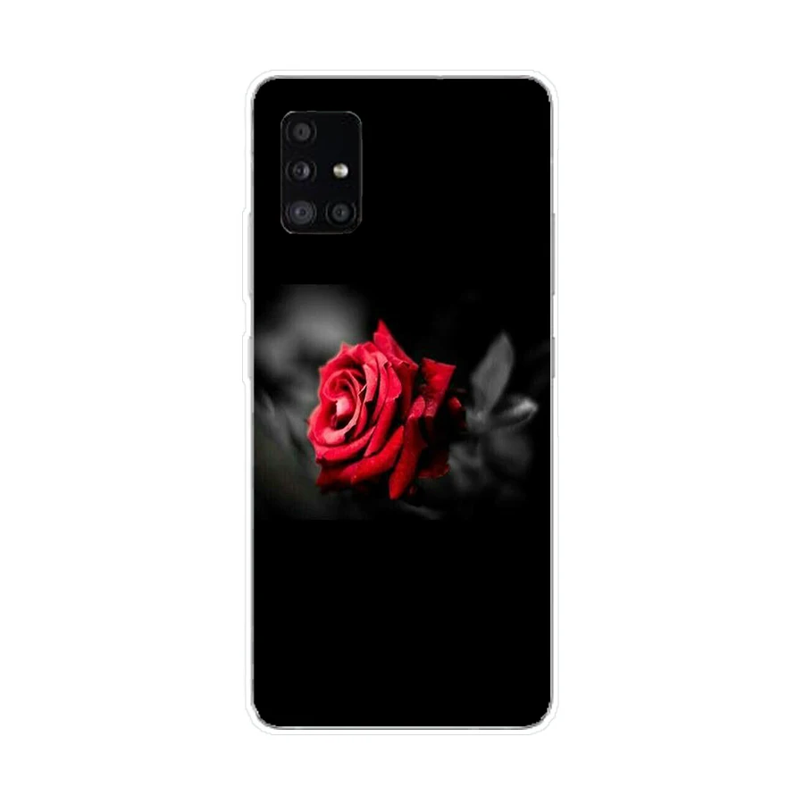 280FG Red Rose Flowers Soft Silicone Tpu Cover Case for Samsung Galaxy A20 A20E A20S A40 A31 A41 A51 A71 case