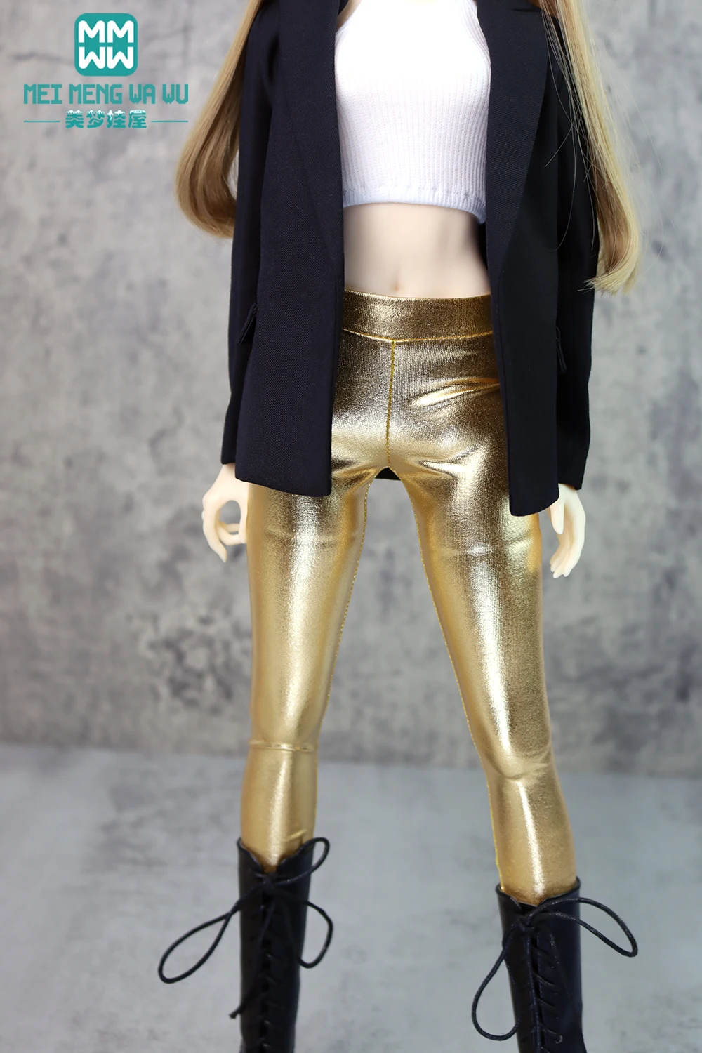 Fits 1/3 1/4 1/6 BJD Doll clothes DD SD YOSD Toy ball joint doll accessories Fashion Tight leather pants black, blue, gold