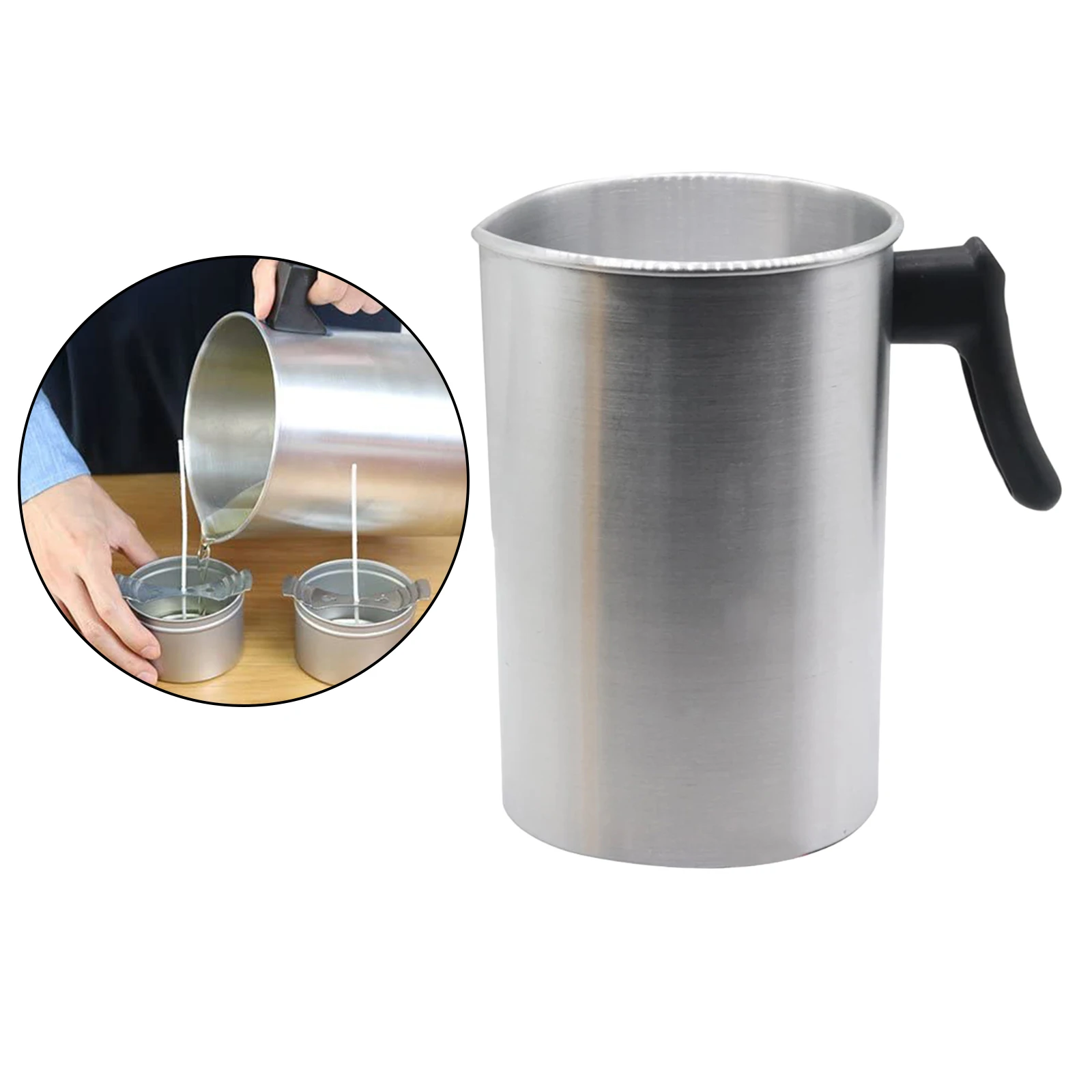 3L Metal Pouring Pot Candle Soap Making Wax Melting Large Jug Pitcher DIY