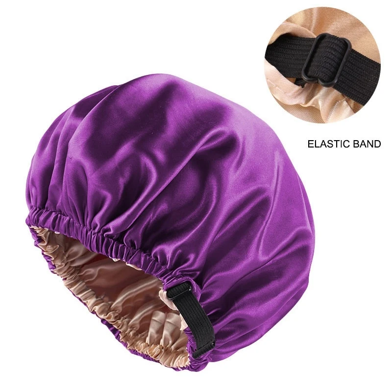 Nieuwe Satin Hair Cap Voor Slapen Onzichtbare Platte Imitatie Zijde Ronde Haircare Vrouwen Hoofddeksels Ceremonie Aanpassen Knop Night Hoed