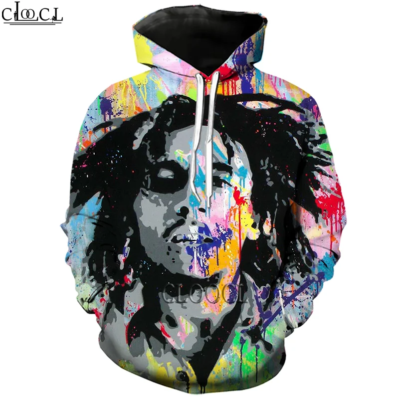 HX Fashion Men Women Casual Singer Reggae Creator Bob Marley Hoodies 3D Printed Hooded Pullover Sportswear Tops Drop Shipping