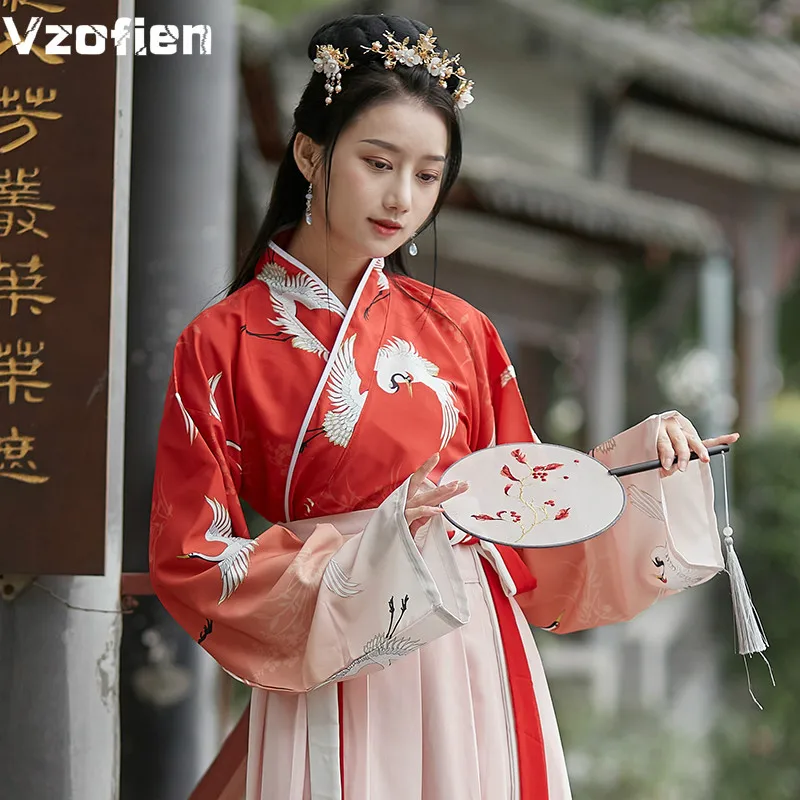 

Traditional Fairy Dance Costume Women Hanfu Clothing Folk Oriental Han Dyansty Princess Dress Ancient Chinese Hanfu Dress