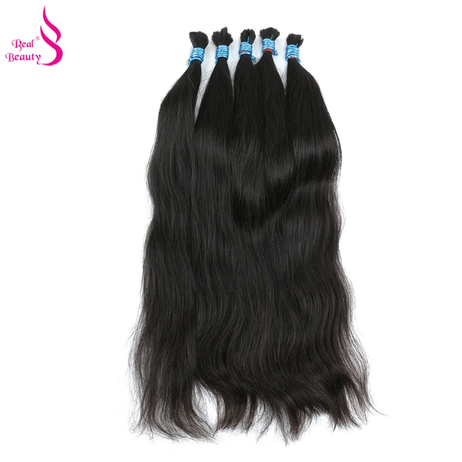 

Real Beauty Human Braiding Hair Bulk Remy Brazilian Straight Hair Bulk No Weft Hair Bundles 18 To 26inch 100% Human Hair