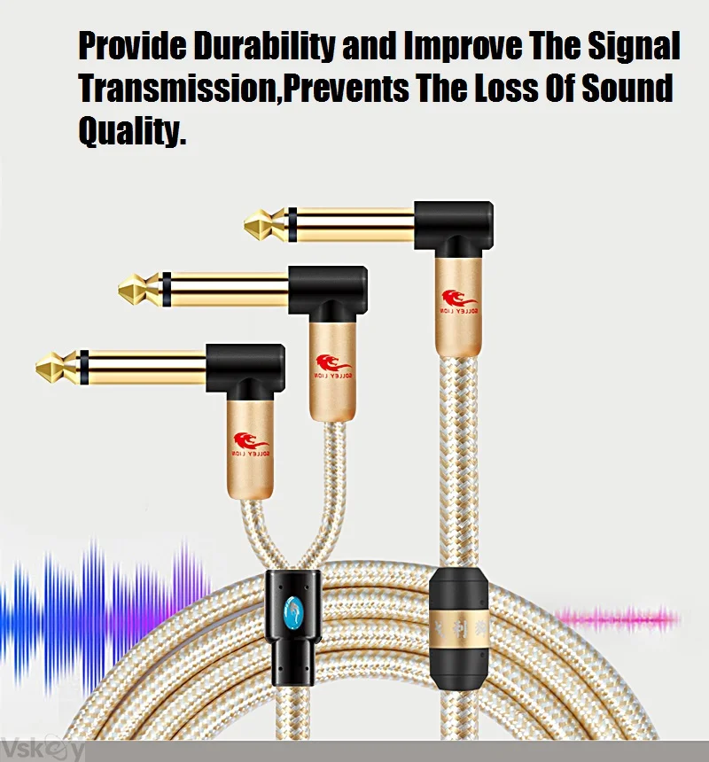 1/4 Inch TS Mono 6.35mm to 2 x 1/4'' Male 6.35 Jack Audio Cable for Mixer Console Synths Studio Guitar Amplifier Shielded Cords