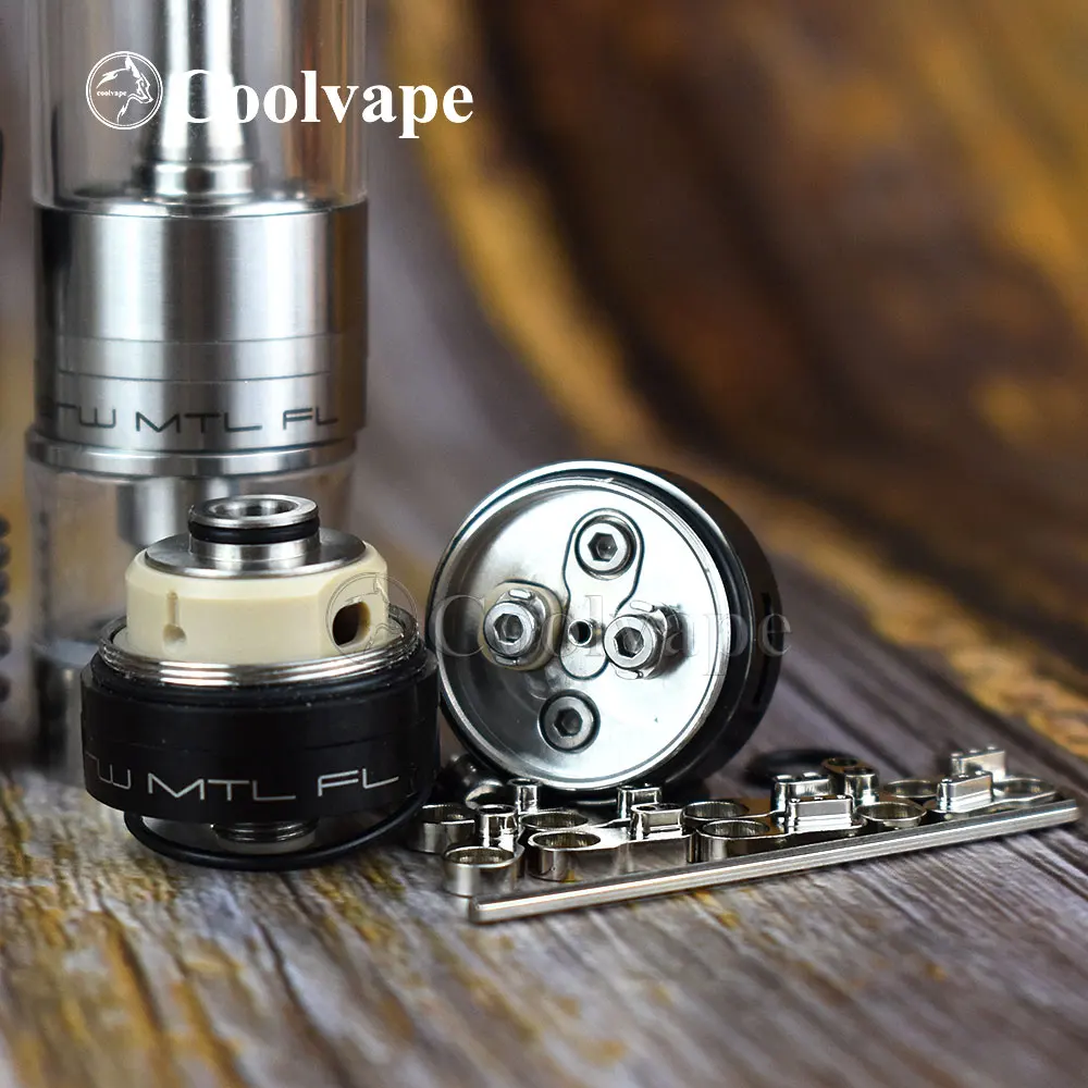 24 مللي متر Dvarw MTL FL 24 هيئة الطرق والمواصلات لفائف واحدة هيئة الطرق والمواصلات 24 مللي متر دياماتر 316ss البخاخة تدفق الهواء خزان إعادة البناء هيئة الطرق والمواصلات vs sxk Dvarw MTL هيئة الطرق والمواصلات