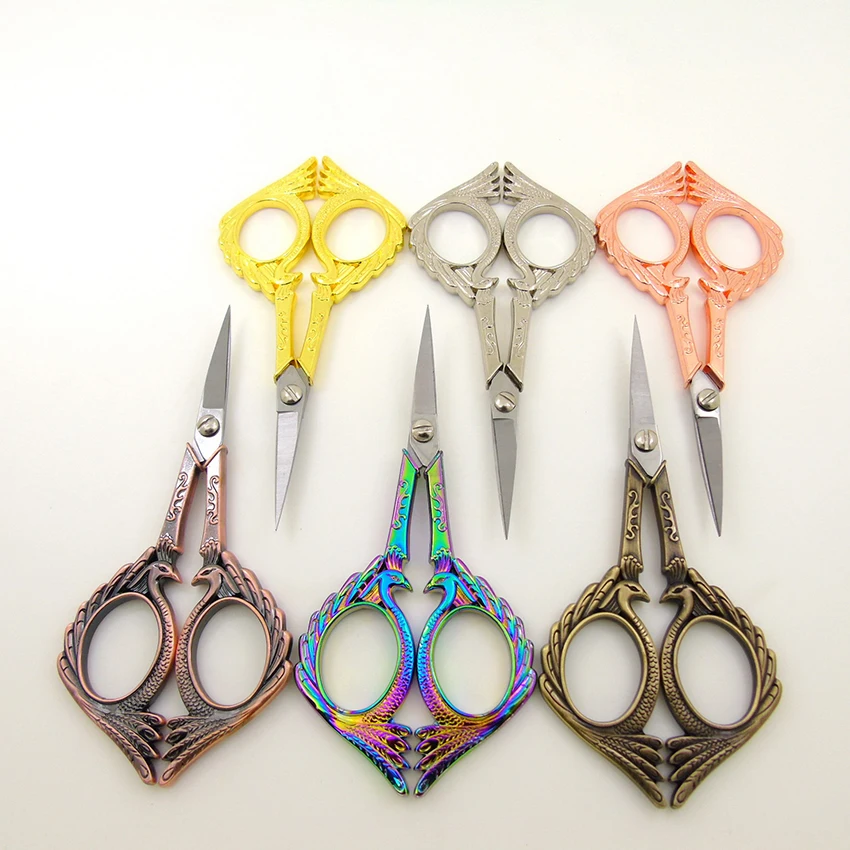 Embroidery Scissors Crafting Sewing Threading Needlework Scissors Cutter Stainless Steel, Alloy Handle for Craft Art Work