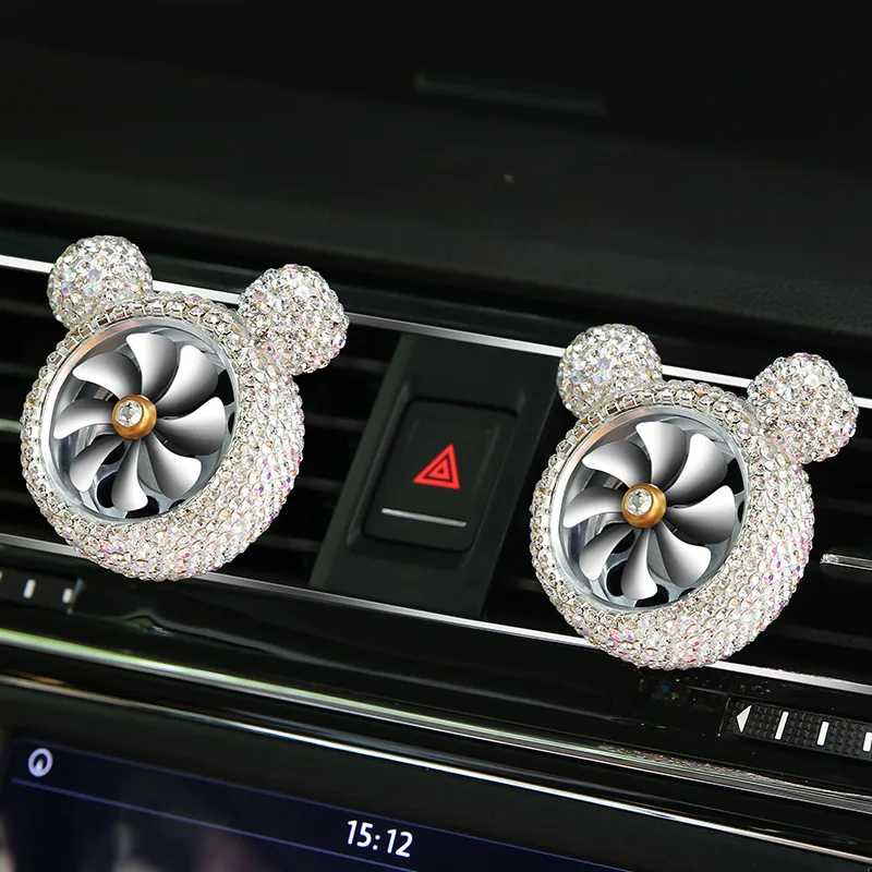 Bling Crystal Car Air Freshener Car Perfume Vent Clip Diamond Rhinestone Cute Cartoon Mickey Ornaments Car Accessories for grils