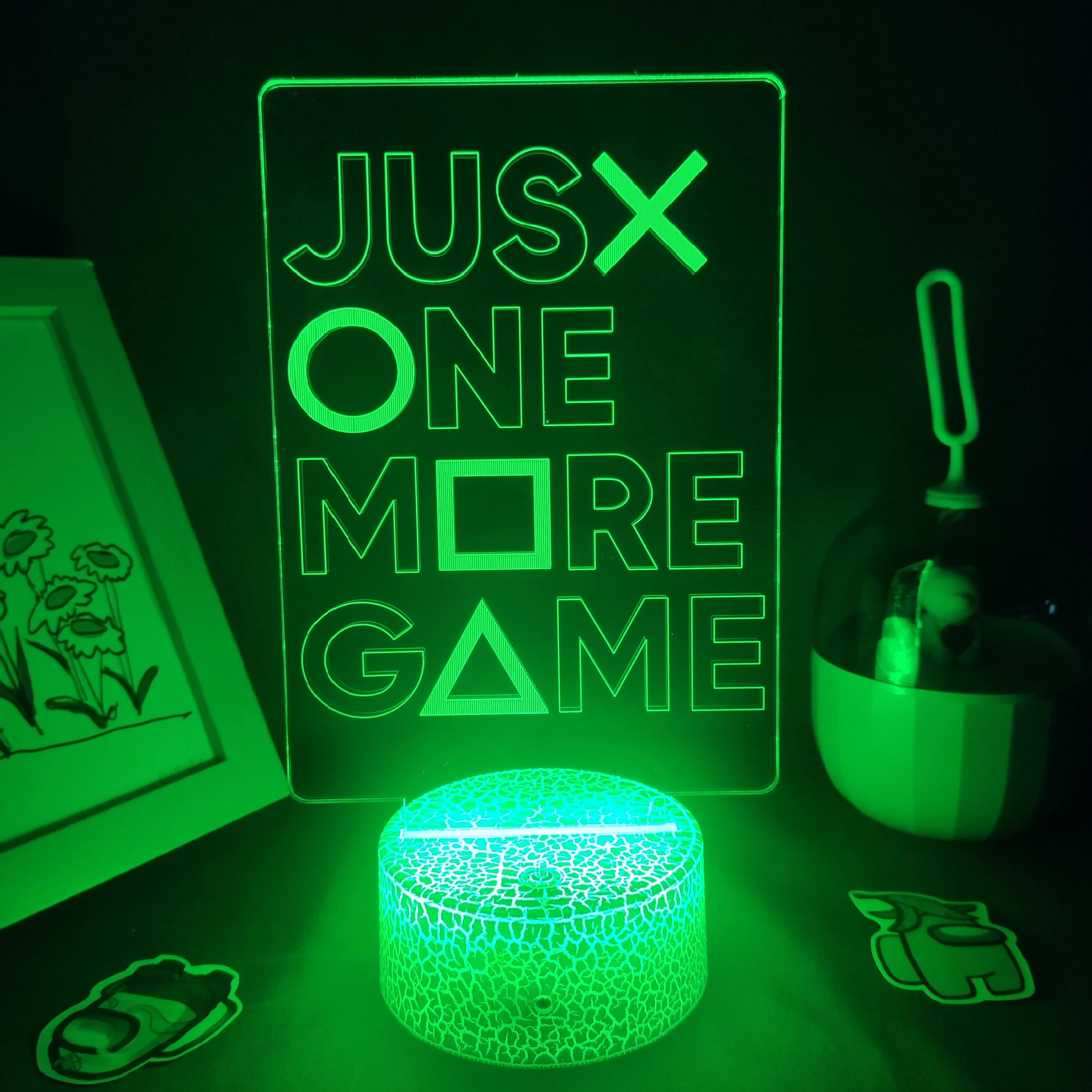 Game Over Neon Lamp 3D Led RGB Illusion USB Night Lights Birthday Cool Gift For Friend Bed Gaming Room Table Colorful Decoration