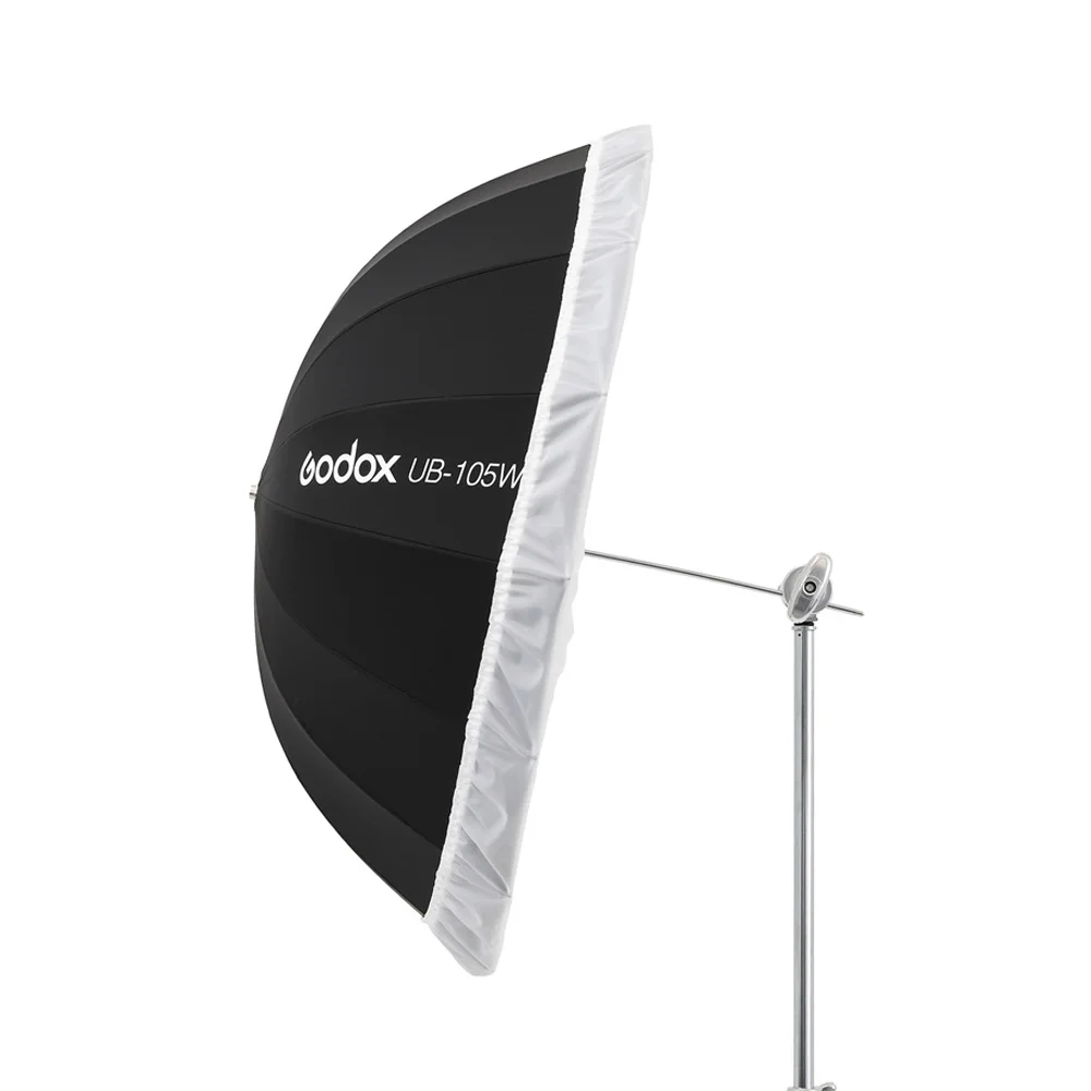 Godox UB-130W 51in 130cm Parabolic Black White Reflective Umbrella Studio Light Umbrella with Black Silver Diffuser Cover Cloth