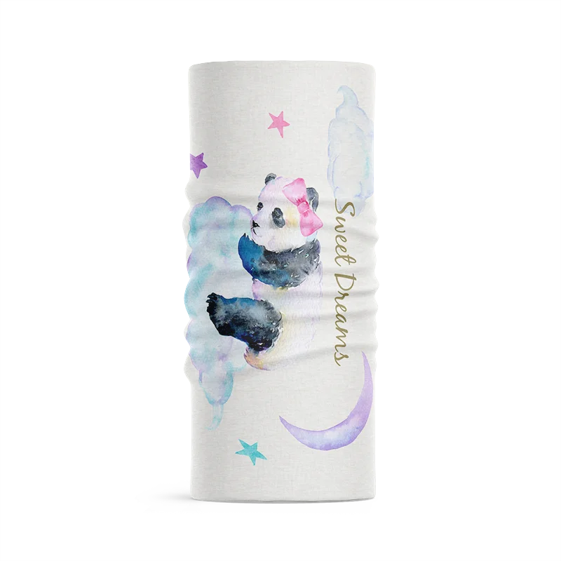 Foulard imprimé 3D pour femmes, écharpe Hijab, Animal mignon et amusant, Panda, lapin, peinture à l\'encre, Bandana, unisexe, Tube, élastique