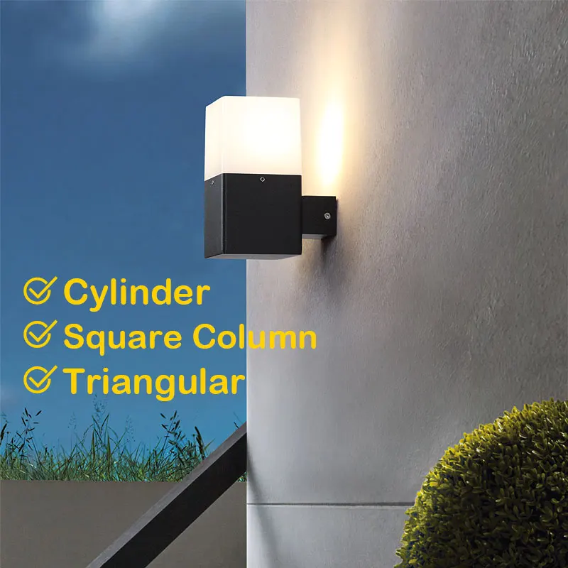 Modern Outdoor Lights Wall Sconces Lantern Lights Waterproof Porch Light Cylinder Aluminium E27 Black White for Balcony Corridor