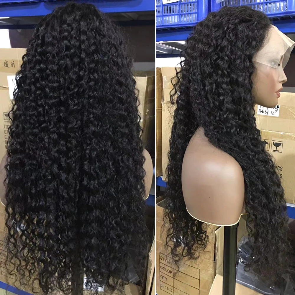 Water Wave Wig Transparent Lace Wigs Human Hair 13x4 Lace Front Short Curly Bob Wig 10A Brazilian Hair Fast Delivery