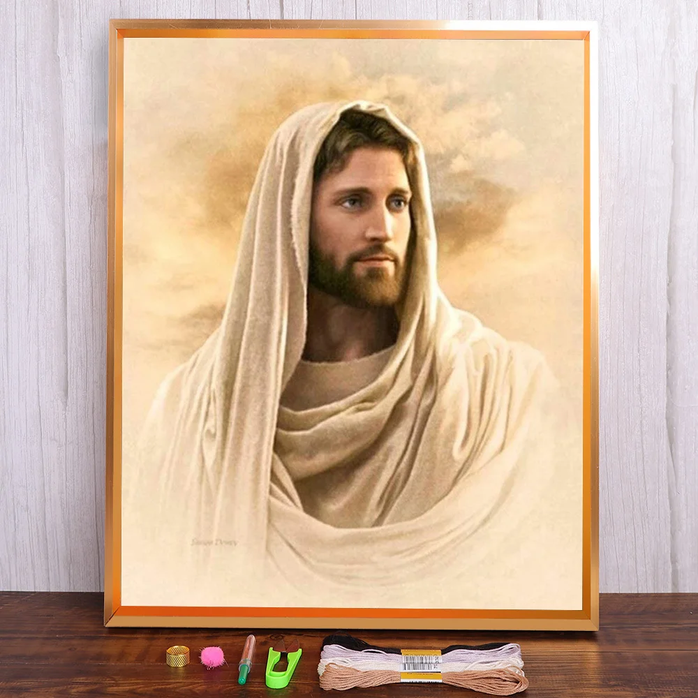 Region Jesus Printed Fabric 11CT Cross-Stitch Embroidery Set DMC Threads Knitting Handmade Painting Craft Wholesale   Adults