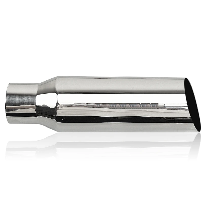 1pcs Ujung Knalpot Stainless Steel 2.75 Inci Hitam Perak Desain Lurus dengan Baut untuk Knalpot Mobil Truk 2.75 x 3.5 x 12 Inci